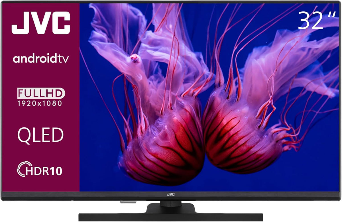 Televizor JVC QLED, 32 de inci, Full HD, Android, Smart TV (HDR, triplu tuner, Bluetooth), LT-32VQF545A