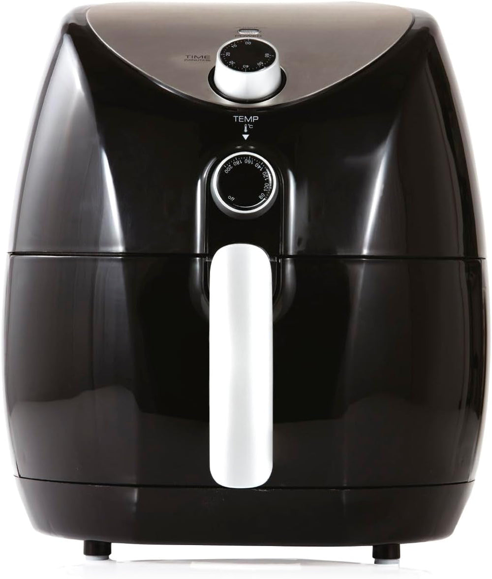 Tower T17021 varmluftfrituregryde, 60 minutters timer - 4,3L, 1500W Hvidevarer Naty Shop 4,3L Heißluftfritteuse, Schwarz
