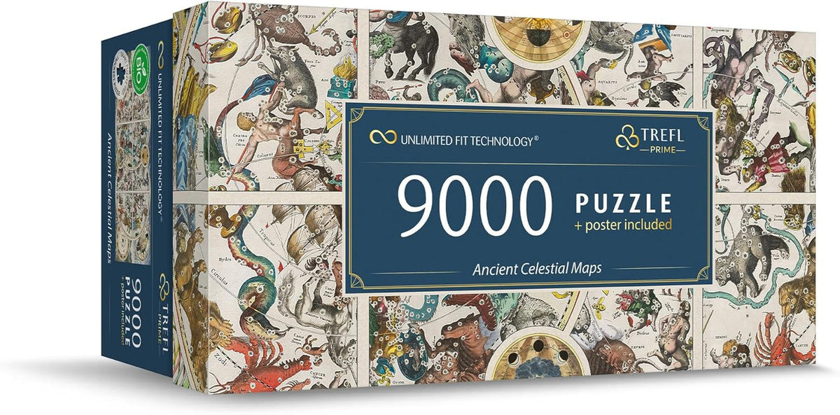 Trefl Prime - Puzzle UFT: Hărți celeste antice - 9000 de piese, puzzle mare cu o hartă celestă antică, cartonul cel mai gros, organic, EKO, divertisment pentru adulți și copii începând cu 12 ani Puzzle Naty Shop Titlu implicit
