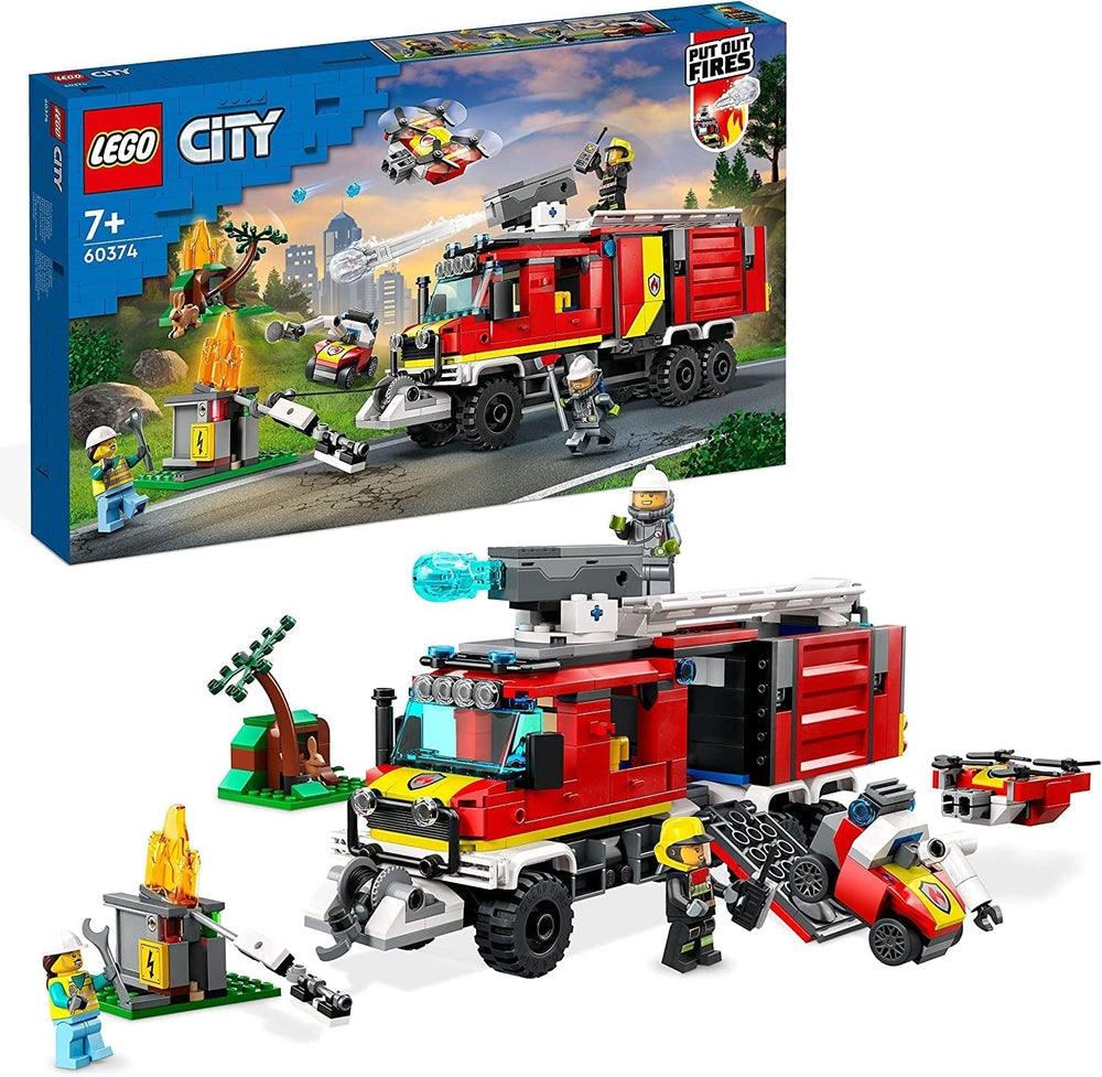 LEGO 60374 City Brandvæsen Command Vehicle Moderne brandbillegetøj med brandslukningsdroner Figurer til børn Byggesæt Besuche den LEGO-Store Singur