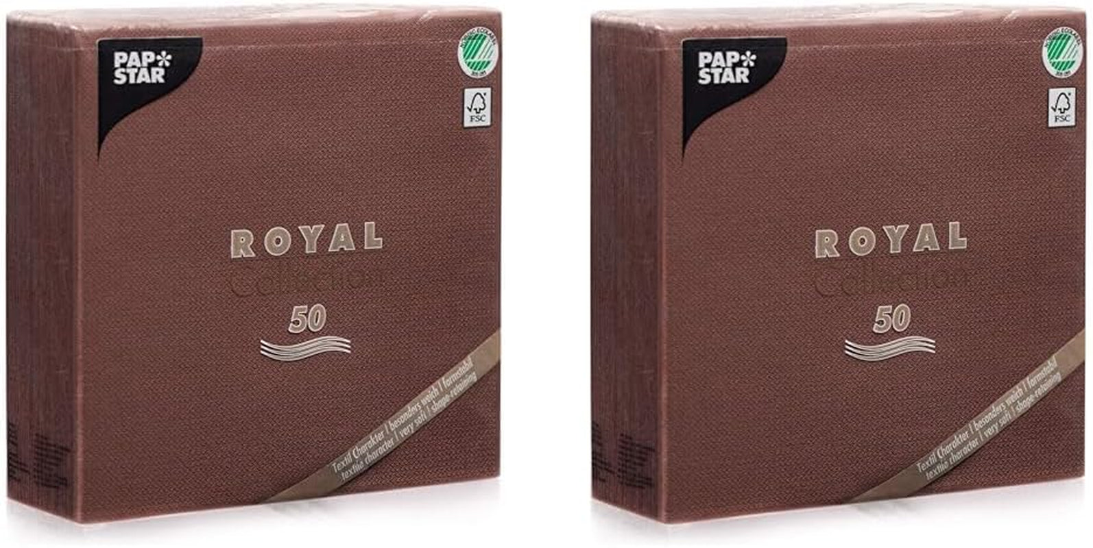 Șervețele Papstar / Șervețele Tissue Negre "Royal Collection" 40 X 40 Cm, 1/4-Fold, ideale pentru catering, gospodărie sau petreceri, #10452, 1 X 50Pack