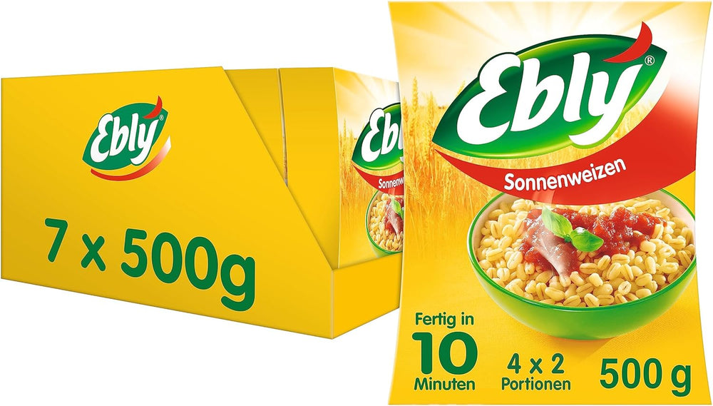 ® Hvede tørret i solen, i poser, kogt, 10 minutter, 6 x 500g