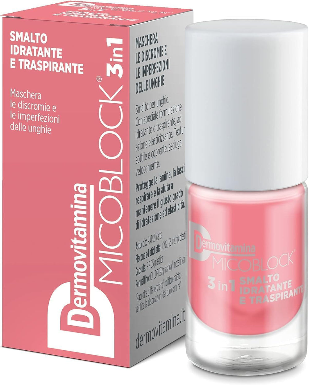 Microblock 3 i 1 Neglepleje Neglepleje Pink - Helbredende neglelak - Tåneglebehandling - Negleforstærkning - Fås i 16 farver - 5ml