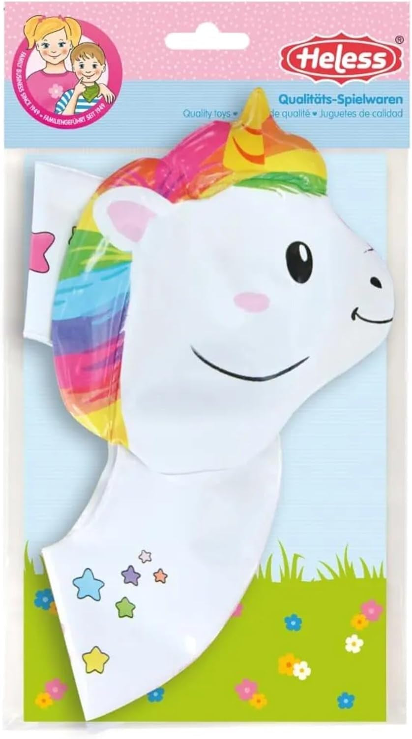 Heless 6601 - Inel de înot pentru păpuși, unicorn Henri, dimensiune 28-35 cm, pentru distracție în piscină, lac și cadă