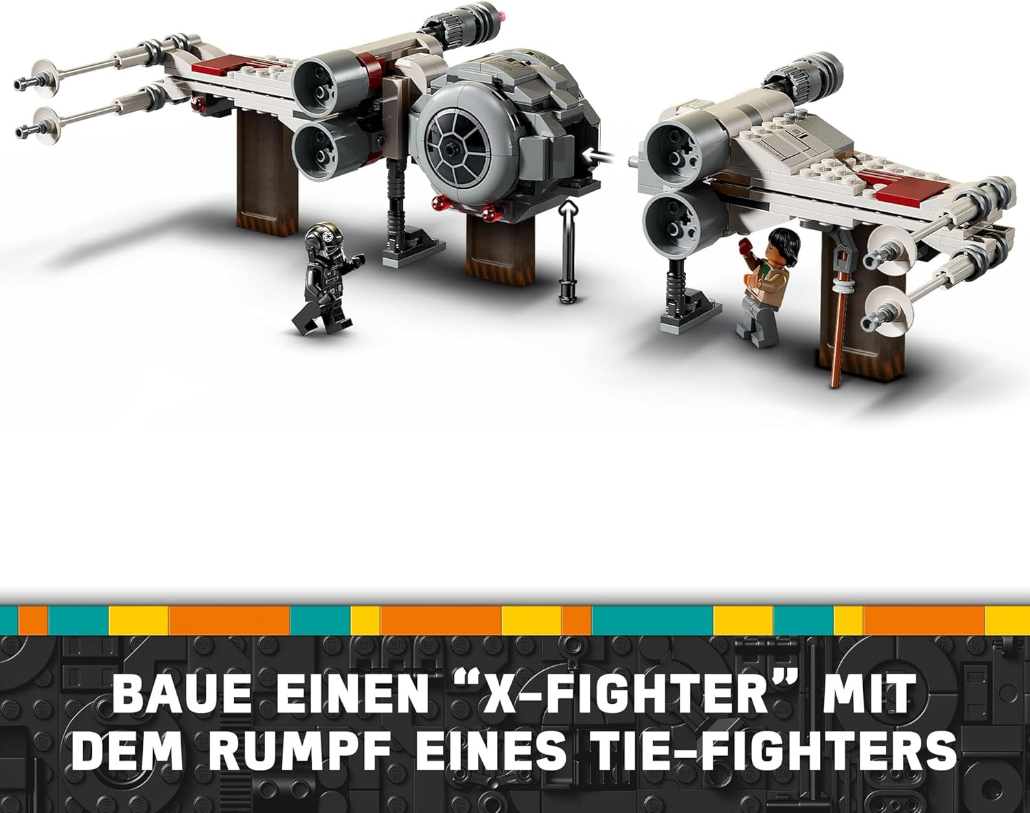 LEGO Star Wars TIE Fighter & X-Wing Mashup, Starfighter Byggelegetøj, Gaveidé til Børn, Tilpassede Rumskibe, Gave til Drenge, Piger og Alle Fans 75393 Byggesæt Beuche den LEGO-Store