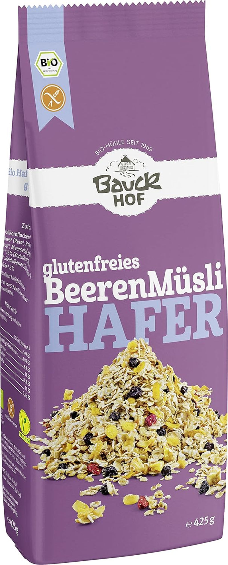 hof havre-müsli med bær, glutenfri (425 g) - Bio