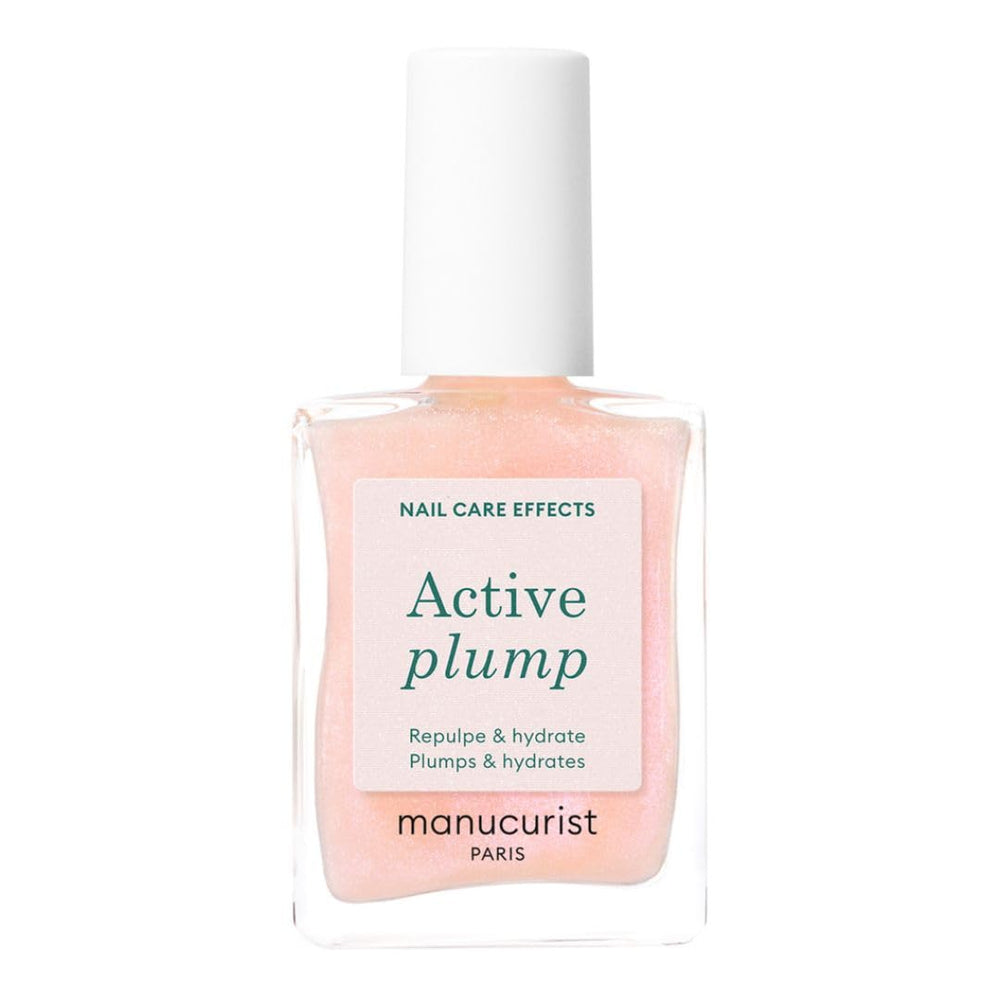 MANUCUIST Nail Care Repair Active Glow Raspberry (Pink) Bio-baseret: Sød mandel, hindbær, nærende og blank neglelak, Transparent Pink Effect - Nude neglelak