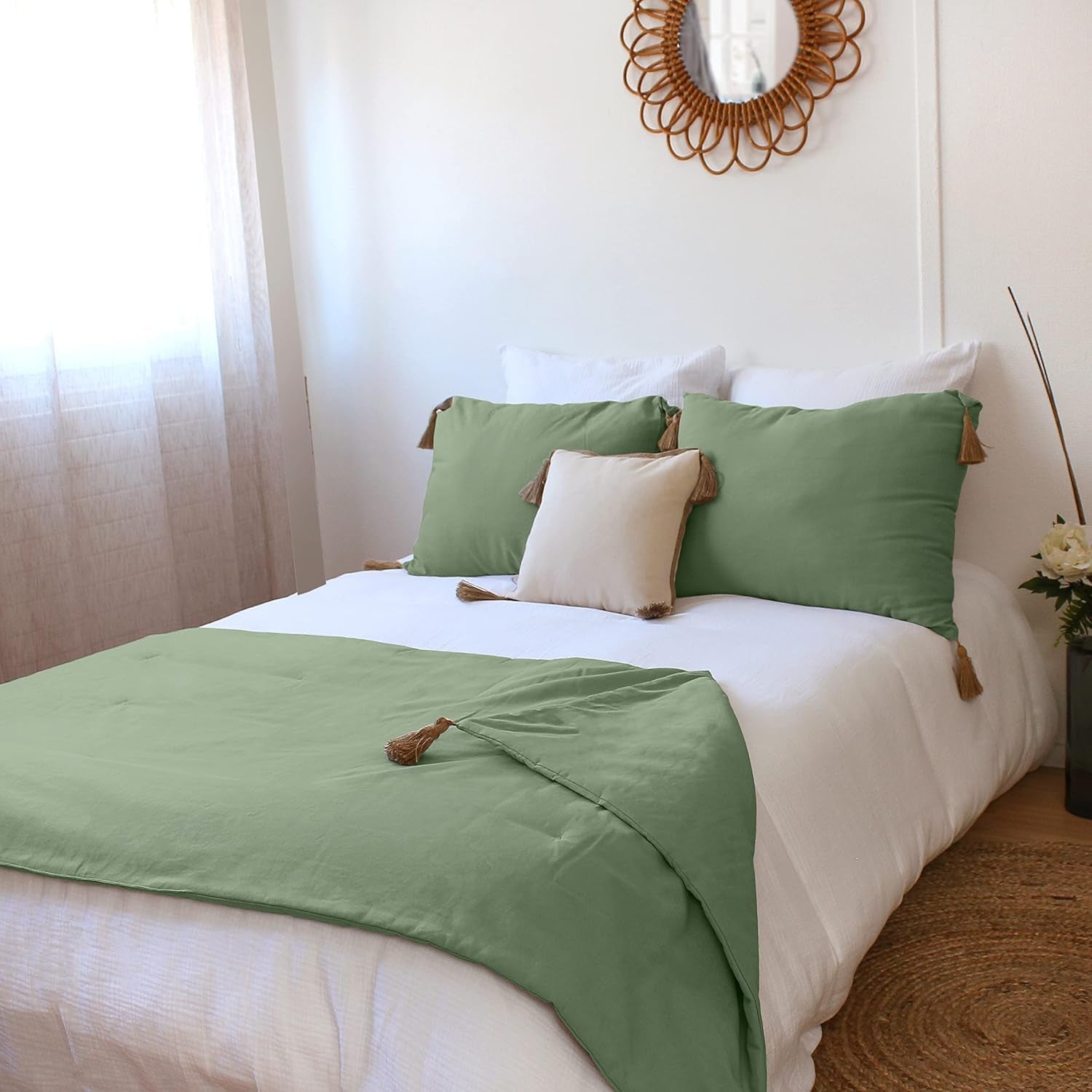 Dyne med 4 bobler, jute, 90 X 190 Cm, ler, 2007AGCHLJT090190, 90 X 190 Cm Dyner og dyner Naty Shop