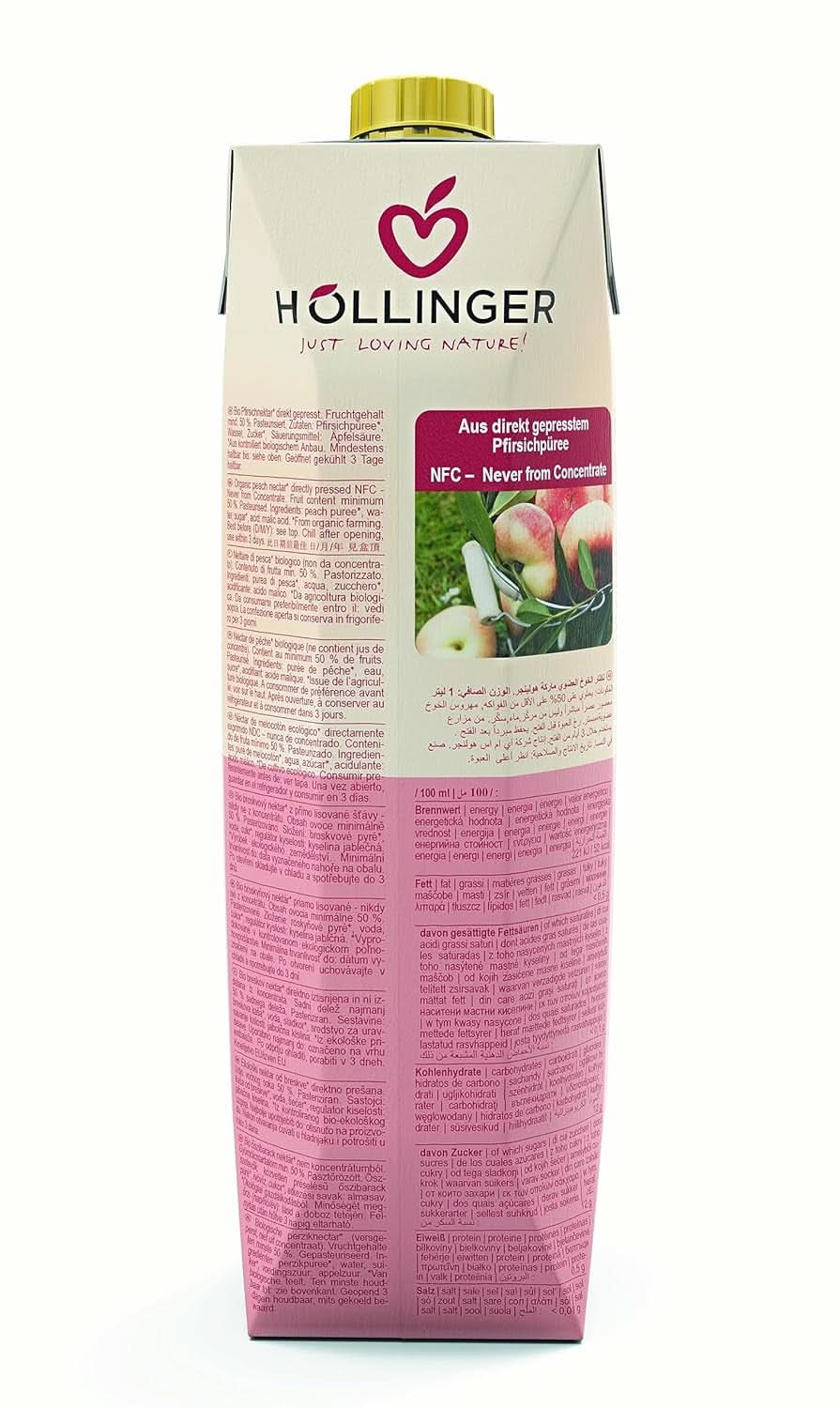 BIO Peach, 1 liter Ikke-alkoholholdige drikkevarer Naty Shop