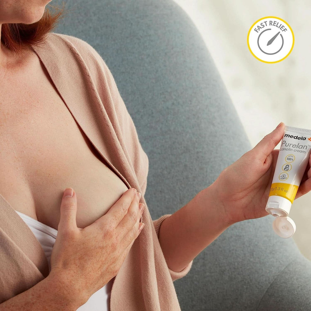 Medela Purelan 37G Lanolin Nipple Cream - creme til ømme brystvorter og tør hud, 100 % naturligt, allergivenligt Tilbehør Mad og amning Bebe Naty Shop