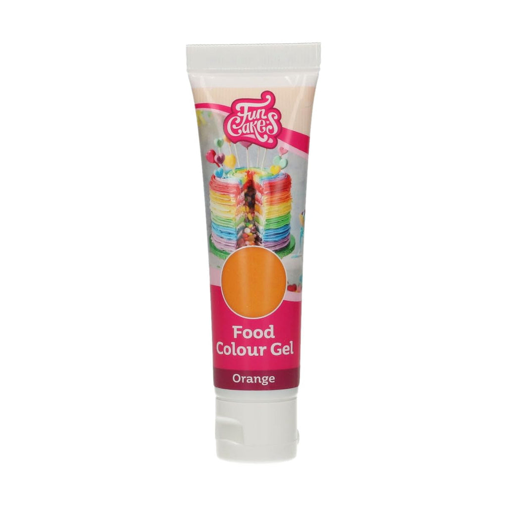 Funcakes Gel Colorant Alimentar Portocaliu: Colorant alimentar foarte concentrat pentru aluat, cremă, fondant și marțipan. Dozare ușoară. Picătură individuală pentru a crea culori vibrante. Halal. 30 g.