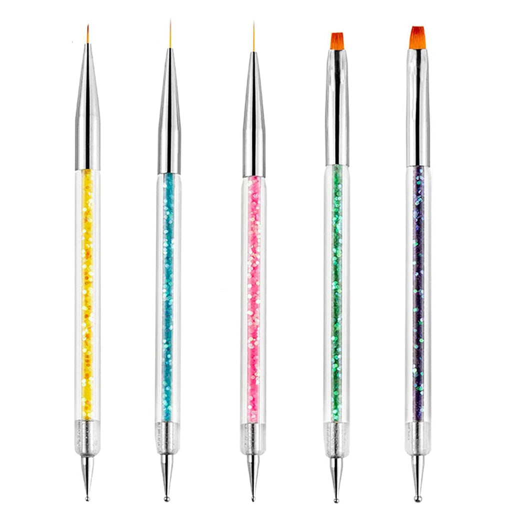 Nagel Pinsel 5 Stück Nagel Art Fineliner Pinsel,Nagel Pinsel Set Pinsel Für Nagellack Nail Brush Nagellack Pinsel Art Pen Für DIY Nail Art Design. (Farbe-1)