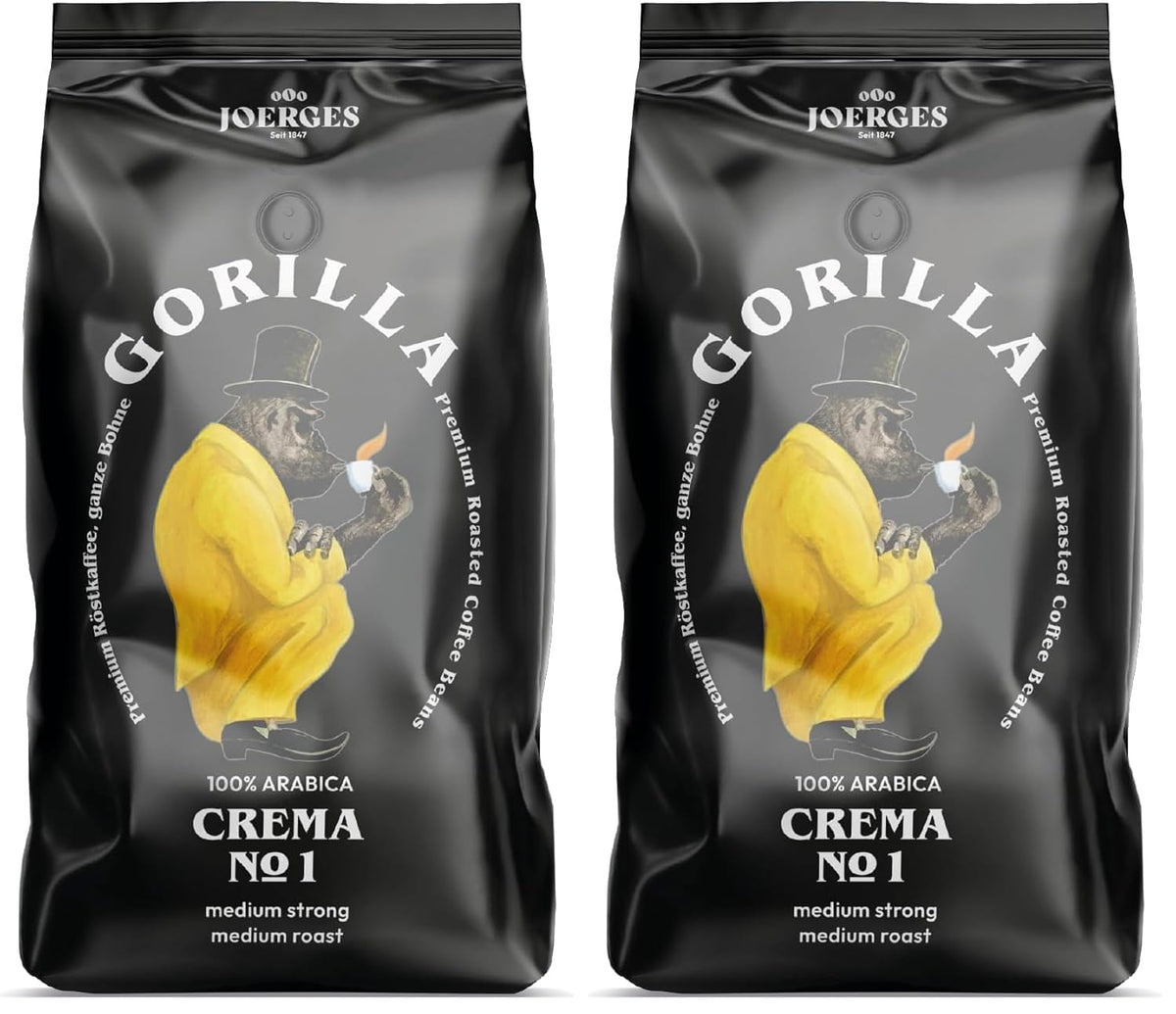 Joerges dark_roast, Espresso  Crema No.1, 1 kg (Packung mit 2)