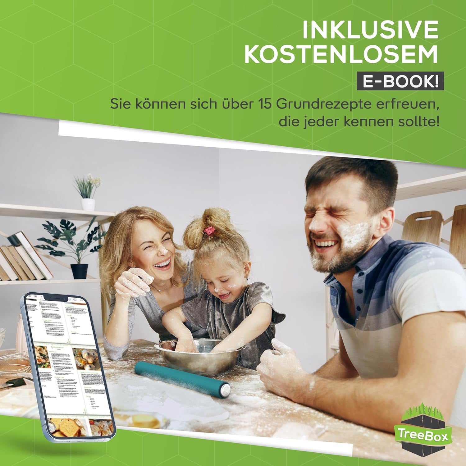 Nudelholz - Teigroller fra Silikon og Edelstahl - Modernes Nudelholz ohne Griffe mit Antihaftwirkung, Fondant og Teig im Handumdrehen ausrollen, Backutensilien