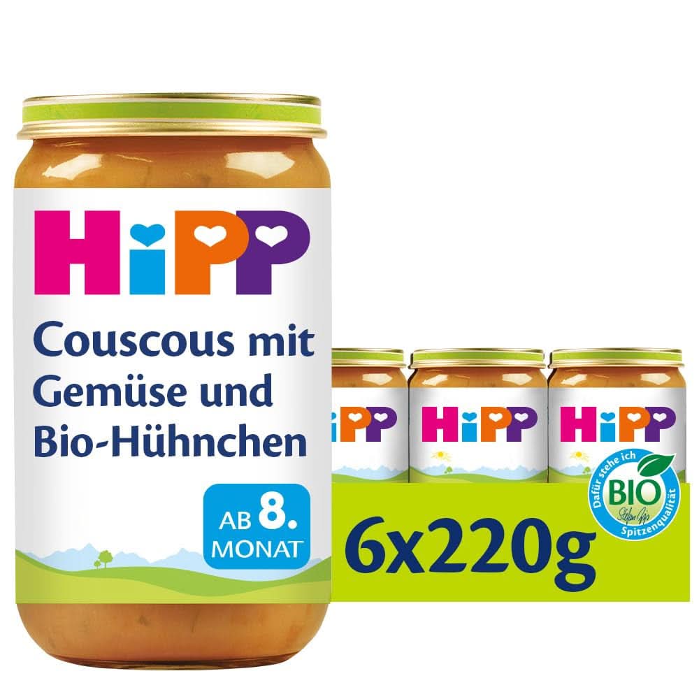 Hipp Couscous cu legume și pui bio, pachet de 6 (6 X 220 grame) Mama si Copilul Naty Shop
