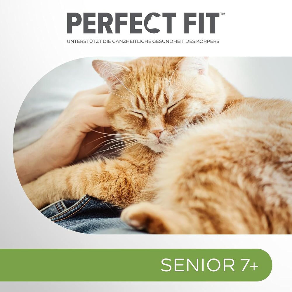 Pliculețe cu porții pentru pisici PERFECT FIT™ Senior cu curcan și morcovi, 12 x 85 g