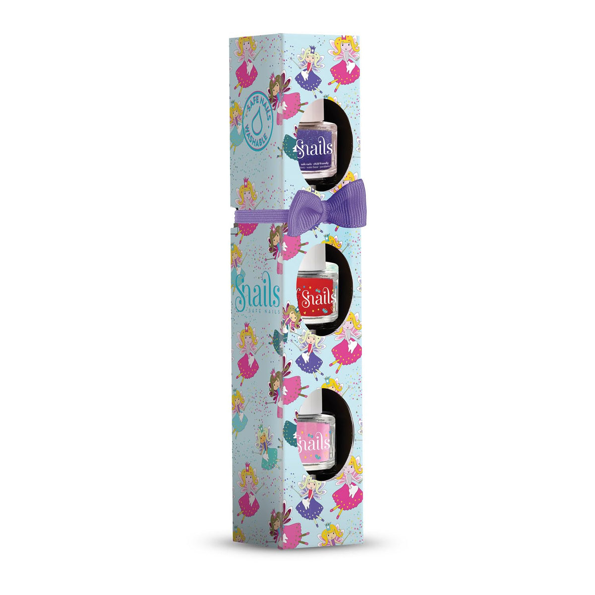 Snegle 510421 Neglelak-gavesæt til børn, Mini Fairy 3x5 ml, vandbaseret, vaskbar, sikker, vegansk