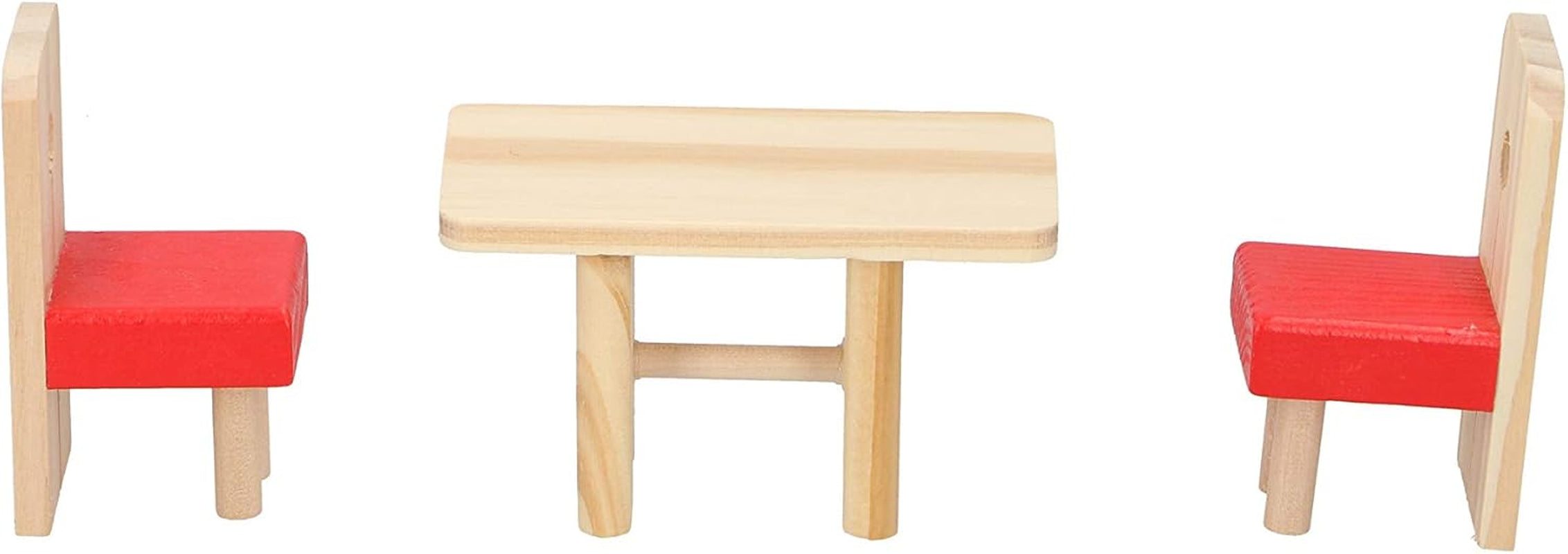 Marionette Wooden Toys - Casă de păpuși din lemn cu mobilier și păpuși - 11 bucăți Casute de papusi Naty Shop