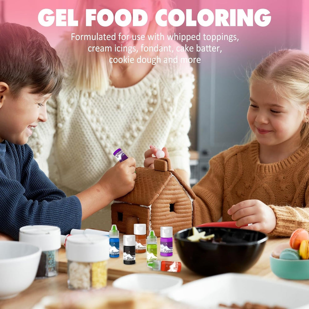 Lebensmittelfarbe Gel - 12 Farben Konzentrierte Gel Lebensmittel Farben Für Kuchen Dekoration, Backen, Kekse, Macaron - Zuckerfrei Food Coloring Für Getränken, Tortendeko, DIY Slime, Osterei - 10Ml Je Naty Shop