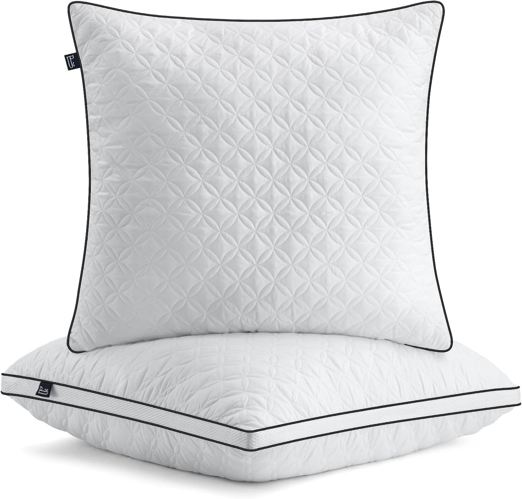 Pernă Bedstory 40X80Cm Set de 2 perne, pernă de dormit din microfibră 2X950G, pernă de pat respirabilă și lavabilă, ideală pentru un somn odihnitor profund, certificată Oeko-Tex Perne standard Naty Shop Alb Negru 80X80( set de 2 )
