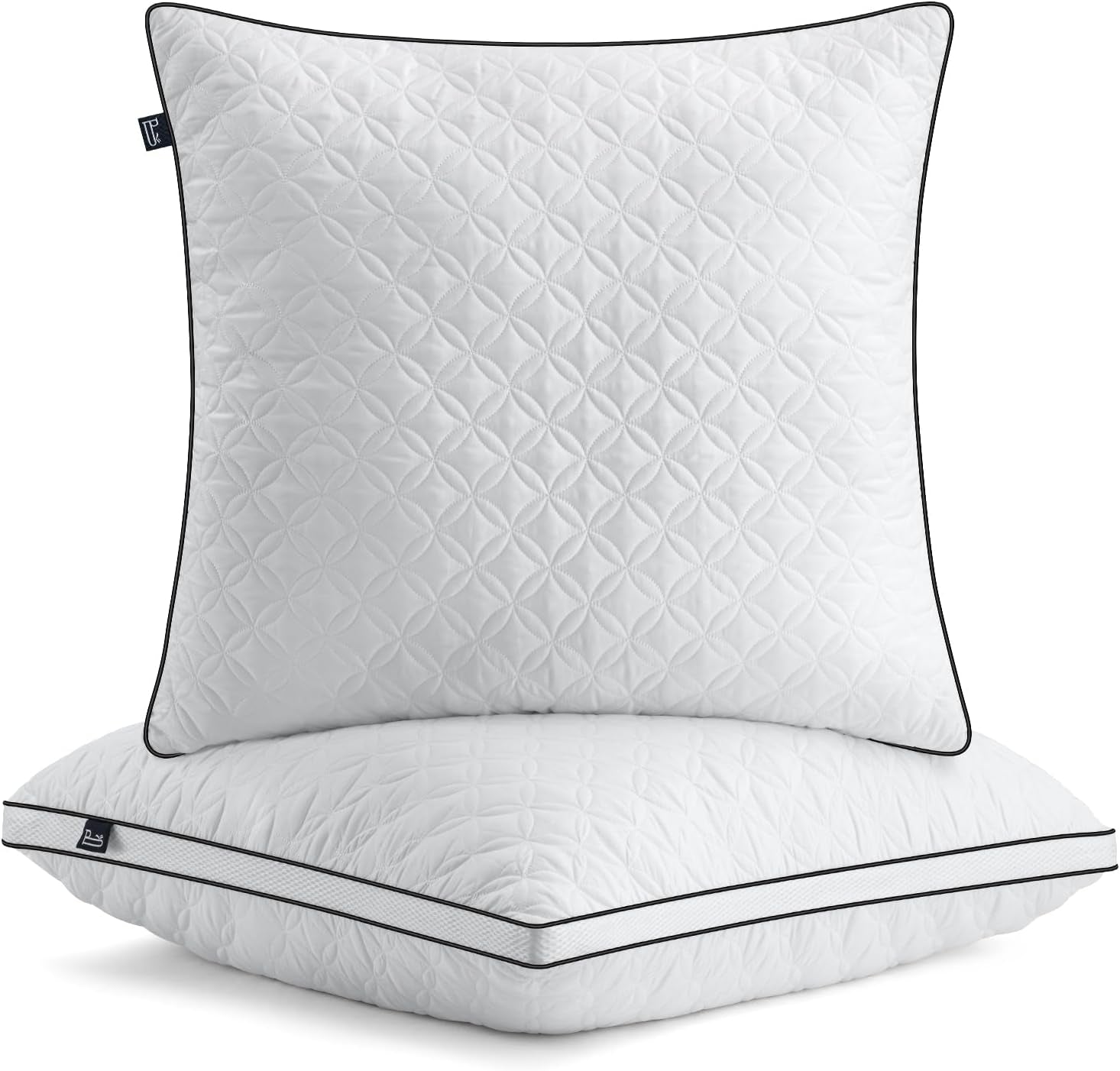 Pernă Bedstory 40X80Cm Set de 2 perne, pernă de dormit din microfibră 2X950G, pernă de pat respirabilă și lavabilă, ideală pentru un somn odihnitor profund, certificată Oeko-Tex Perne standard Naty Shop Alb Negru 80X80( set de 2 )