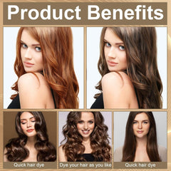 Șampon colorant pentru păr, șampon colorant instant 3 în 1, șampon colorant instant pentru îngrijirea părului, șampon colorant pentru păr negru, șampon colorant pentru păr (maro deschis) Vopsea pentru par Naty Shop