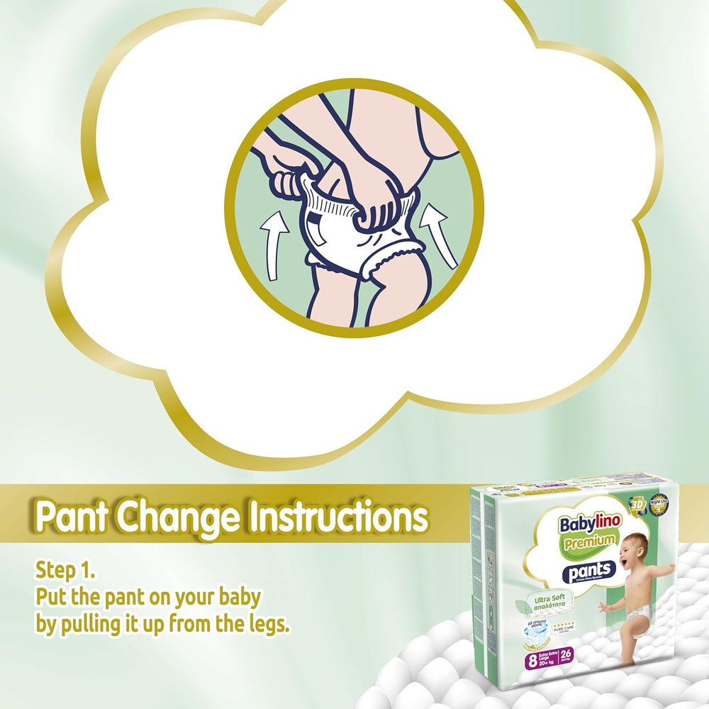 Premium bukser størrelse 8 med ultra-blødt filter, XXL (20+ kg), 104 stk.