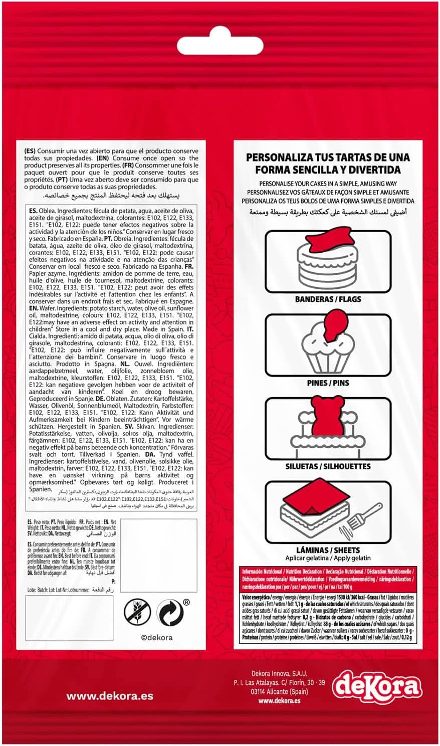 Dekora, Dekorapin Paw Patrol Spiselige kagepynt, 20 spiselige papirvafler - 6,5 X 4 Cm Naty Shop