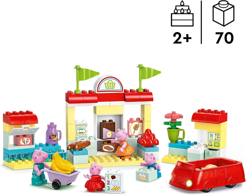LEGO DUPLO 10434 Peppas supermarked: kreativt pædagogisk legetøj og legesæt, gave til drenge og piger fra 2 år, fremmer fingerfærdighed Byggesæt Besuche den LEGO-Store