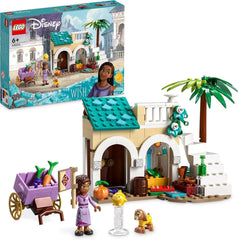 LEGO 43223 Disney-ønske Asha i Rosas City, Ønskefilmsæt med marked, Asha-minidukke, Valentino som legetøjsged og stjernefigurer, gave til børn 6 år, byggesæt til piger og drenge Besuche den LEGO-Store Single
