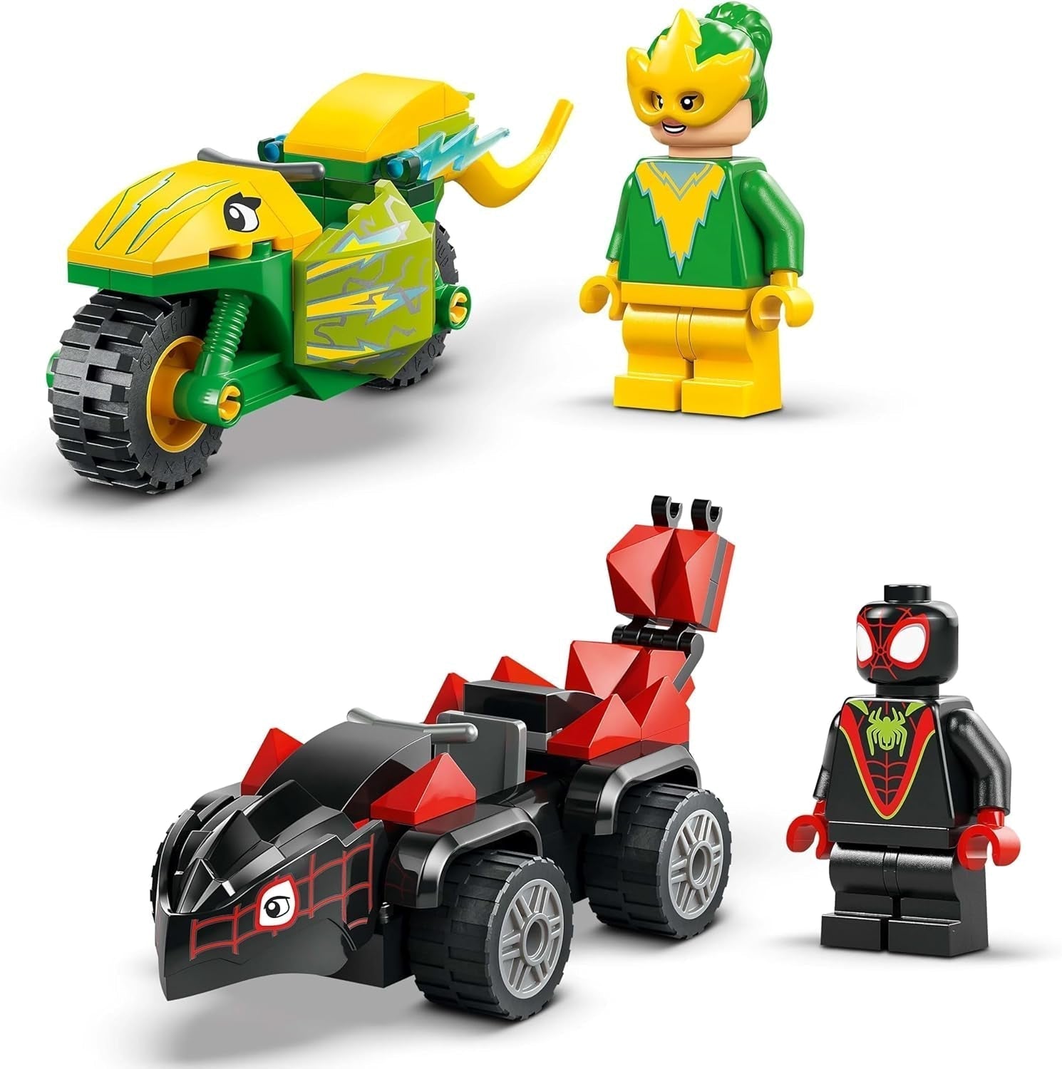 LEGO Marvel Action Sjov Med Spin Og Elektro I Deres Dino Speedsters, Bygbar Superheltebil Til Drenge Og Piger Fra 4 År, Heltesæt Med Legetøjsbil, Spidey Og Hans Super Venner 11198 Byggesæt Beuche den LEGO-Store