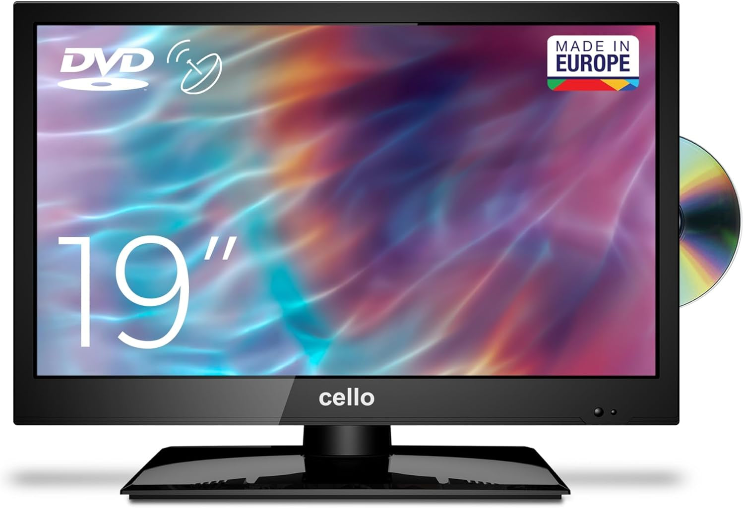 Televizor LED Cello C1920FSDE HD Ready de 19" (diagonală 47 cm), cu player DVD încorporat și tuner triplu DVBT2 S2, negru