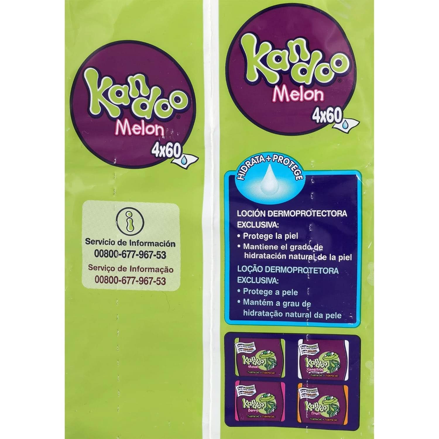 Reserve rengøringsservietter, duftende melon, 4 x 60 stykker Baby vådservietter Naty Shop