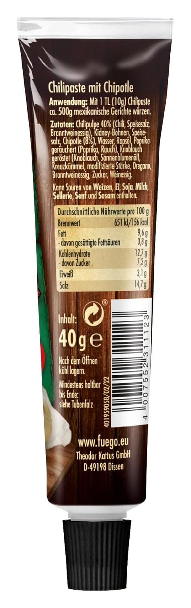 - Chipotle Chili Paste, krydrede mexicanske retter, Für 4 Anwendungen, Vegansk, 1 x 40 g