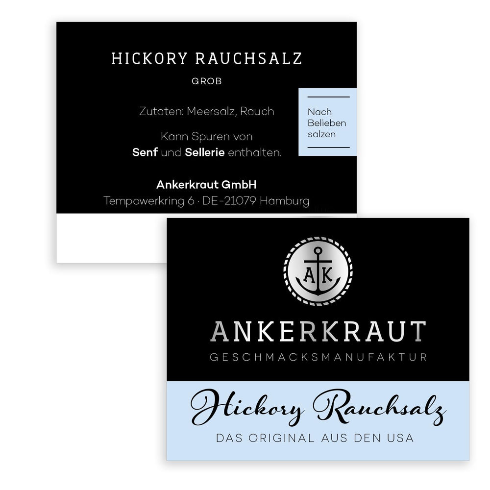 Ankerkraut Hickory Rauchsalz, echtes Rauchsalz fra USA, 75 g i Korkenglas
