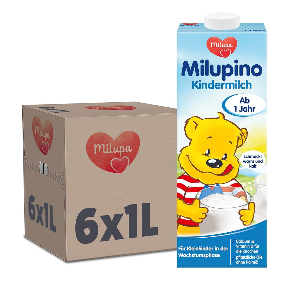 Milupa Milupino Drikkeklar vækstmælk (6x1L), fra 1 år, til små børn i vækstfasen