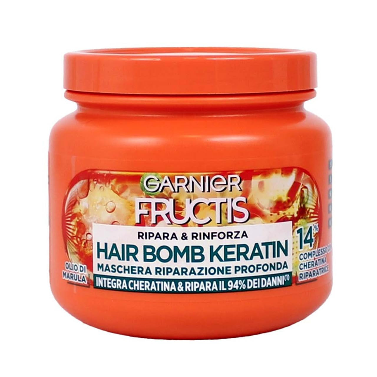 Garnier Fructis mască de reparații profunde pentru păr mai puternic, cu ulei de marula și keratină, Hair Bomb Keratin, reparare și întărire, 320 ml Masca de par Naty Shop Titlu implicit