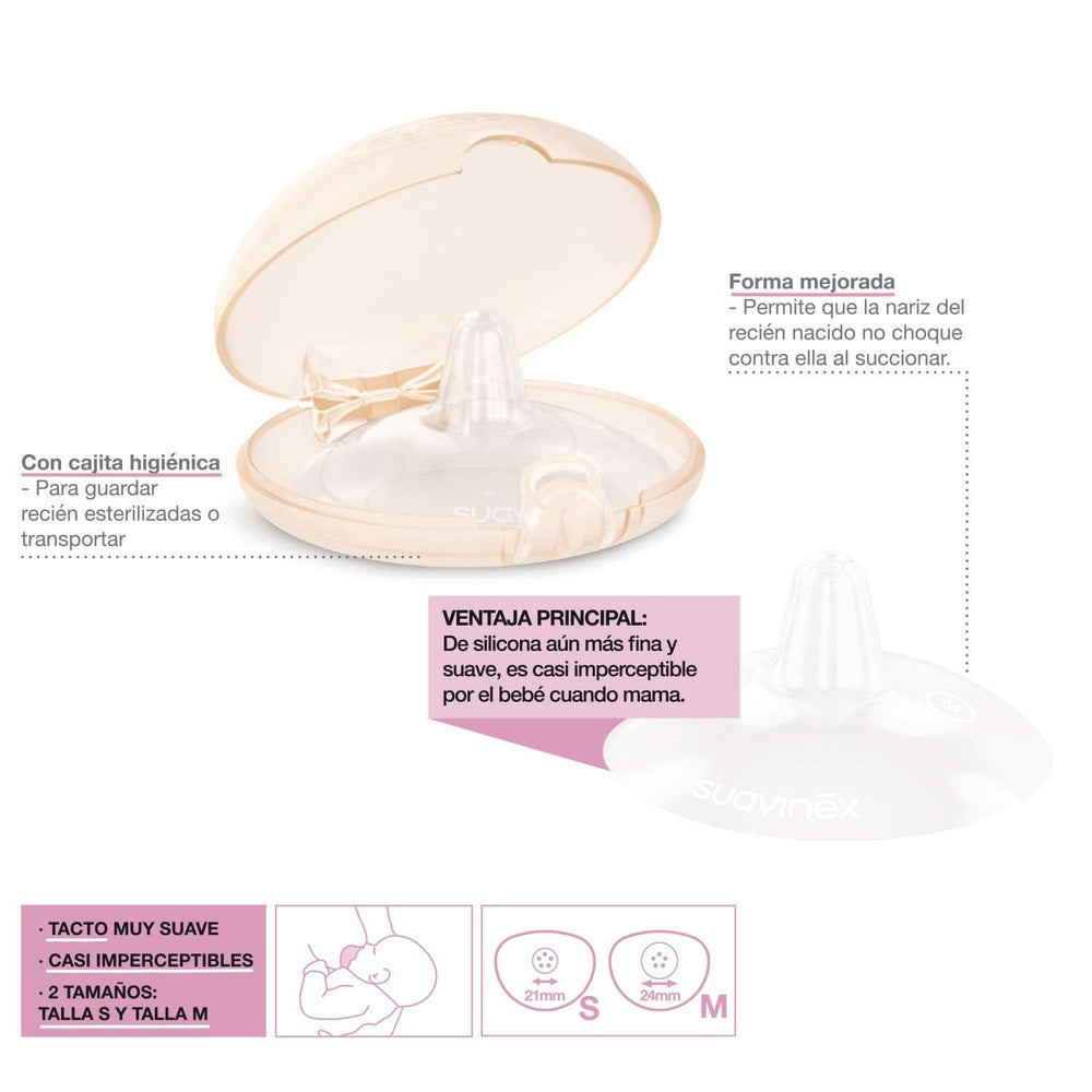 Suavinex Brustpolster Aus Silikon, Größe S, 2 Stück Tilbehør Mad og Amning Bebe Naty Shop