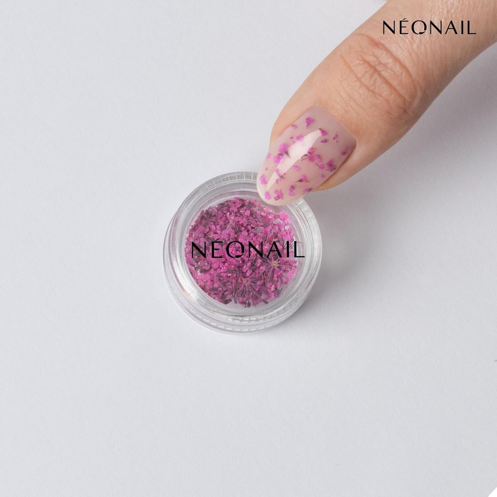 NÉONAIL Nail Art Flowers Set - Trockenblumen - Getrocknete Blumen - Nageldesign Zubehör - Nageldekorationen - Getrocknete Blüten - Nail Decoration - Gelnägel Zubehör - 3 Farben - Rosa, Lila, Orange