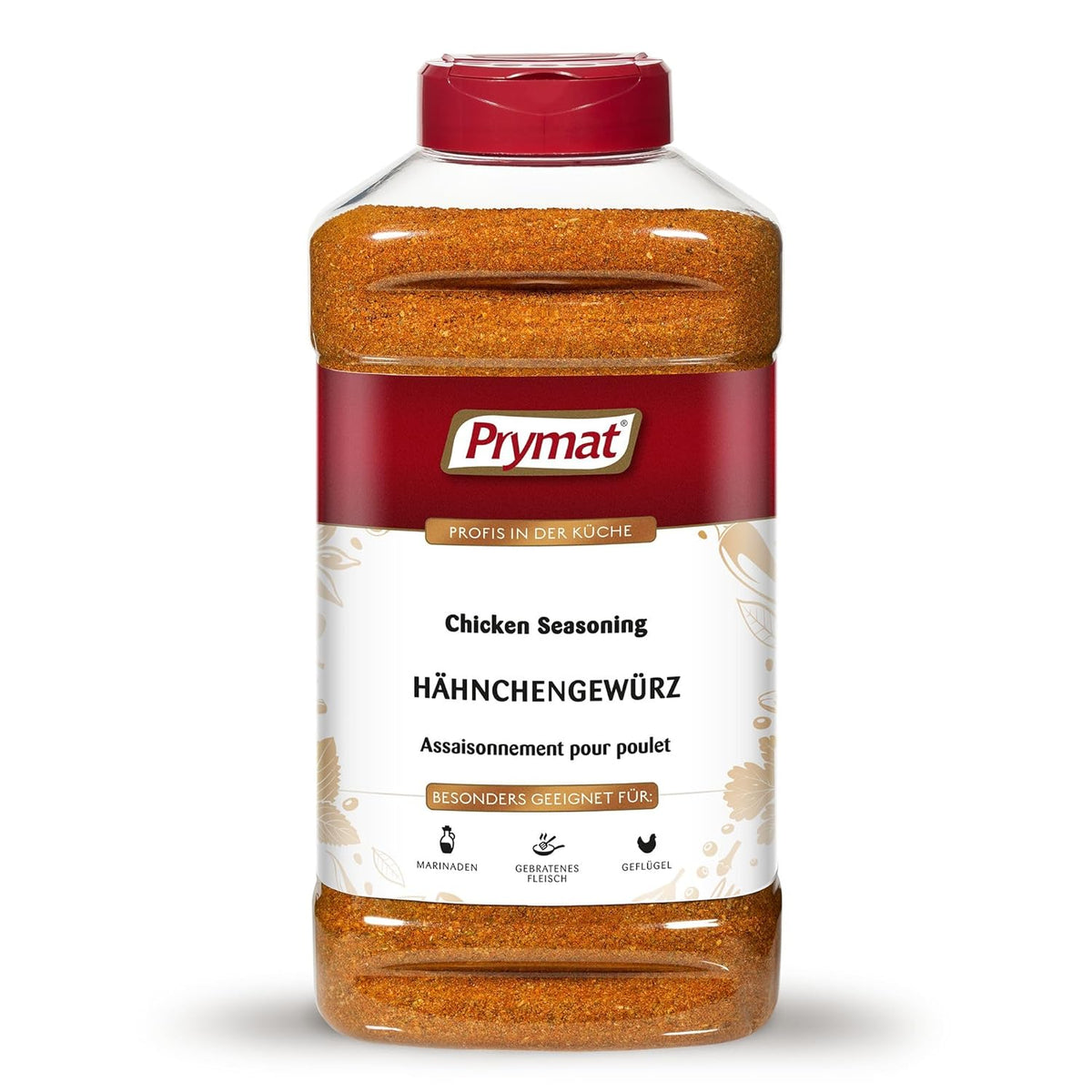 Prymat Hähnchengewürz 1100g, Gewürzmischung für Hhn, Tyrkiet, Ente, Gans, Grillgewürze, Marinade für Fleisch im Streuer