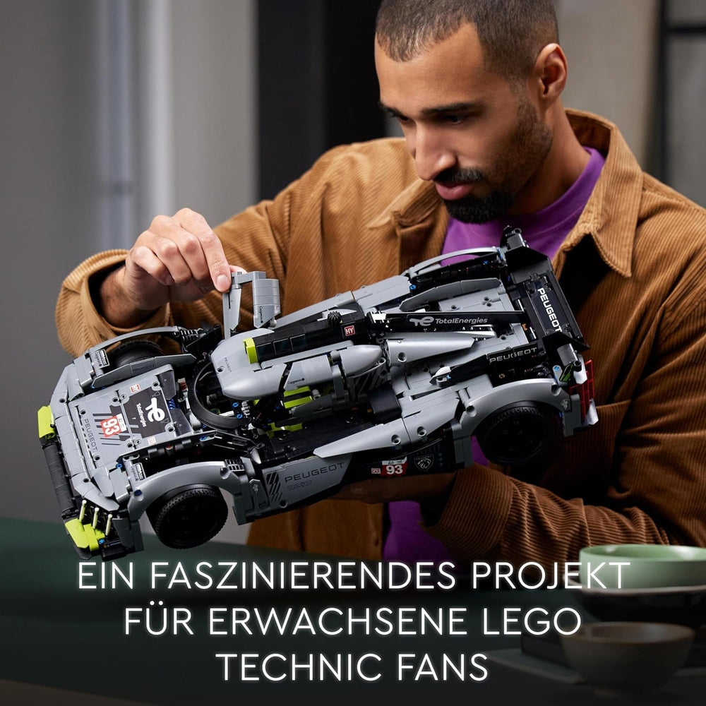LEGO 42156 Technic Peugeot 9X8 24H Le Mans Hybrid Hypercar Legendarisk racerbil Voksenmodelsæt 1:10 Motorsportsbil Samlerobjekt til avancerede spillere Byggesæt Besuche den LEGO-Store