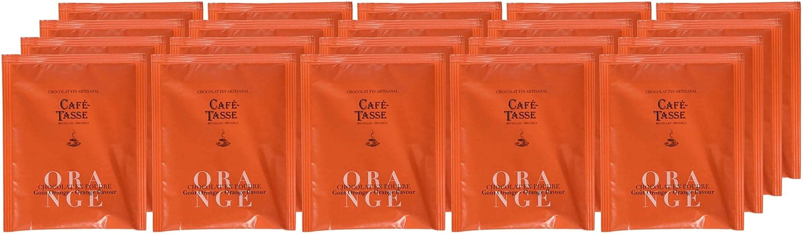 Drikkechokolade med appelsinsmag Café Tasse 20 poser, 1 pakke (1 X 400 G) Kakao og varm chokolade Naty Shop