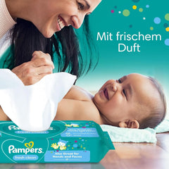 Pampers Fresh Clean vådservietter, 624 vådservietter, let duft, også velegnet til hænder og ansigt Baby Wet Wipes Naty Shop