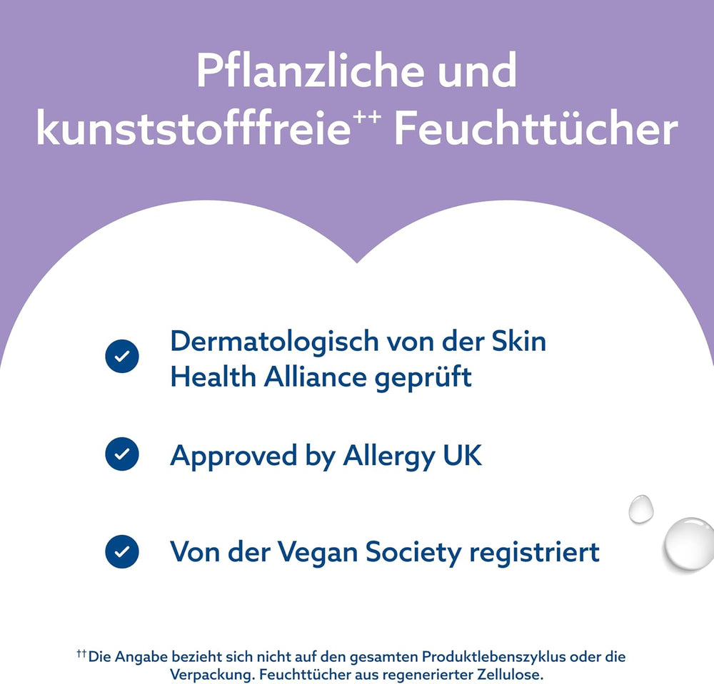 WaterWipes Sensitive+ Soothing Clean 360 stk (6 pakke) 3-i-1 rensning, pleje og beroligende 99 % vand med planteekstrakt uparfumerede babyservietter