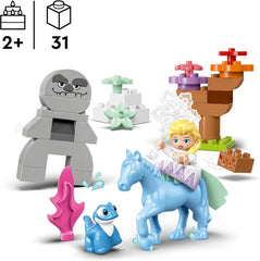 LEGO DUPLO | Disney ELSA og Bruni i den fortryllede skov, isdronning 4 figurer legetøj til 2-årige, førskolegave til piger og drenge 2+ år, baseret på frosne 2 10418 byggesæt Beuche den LEGO-Store