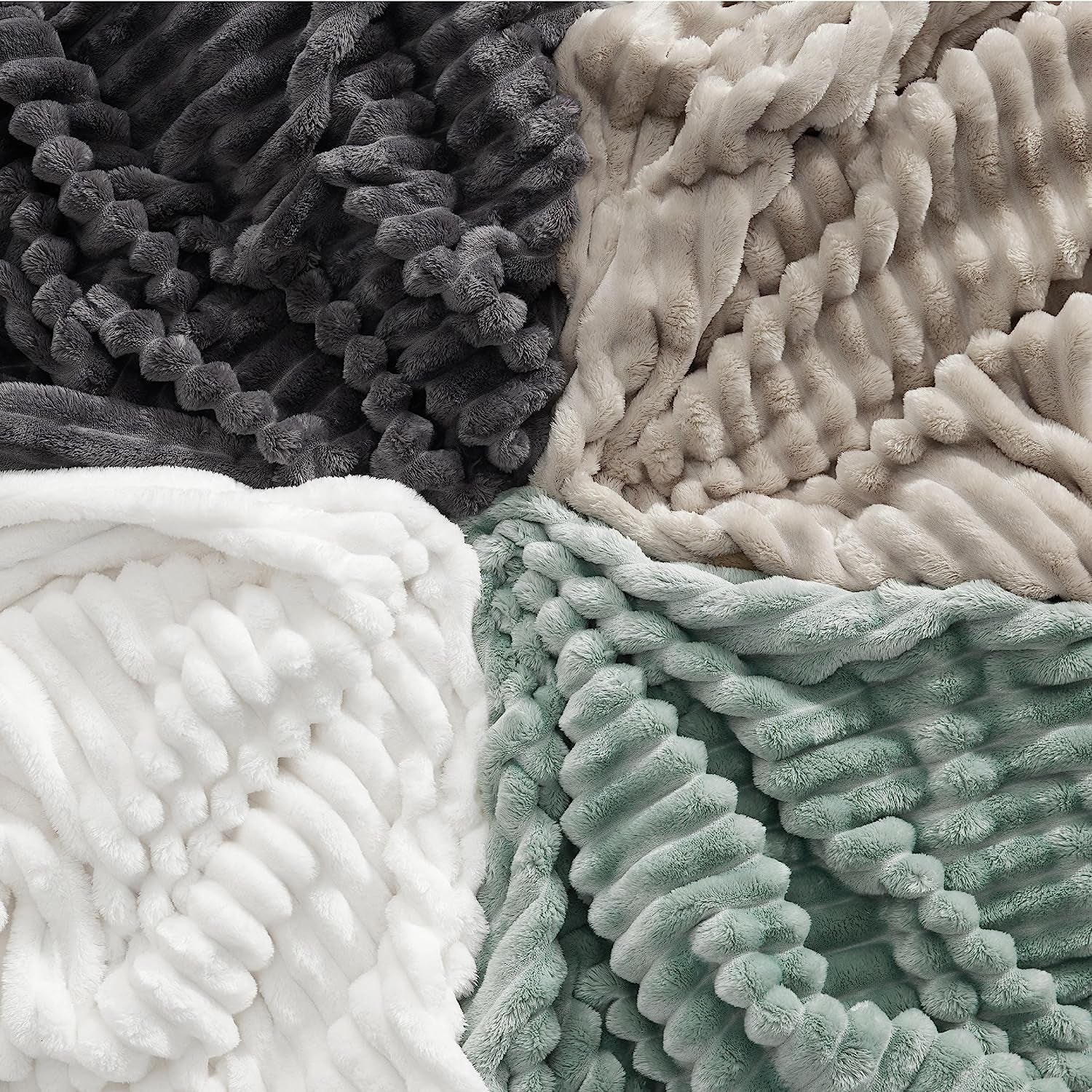 BEDSURE Sage Green Fleece tæppe til sofa - Super bløde hyggelige tæpper til kvinder, sødt lille tæppe til piger, 127 X 152 Cm senge og tæpper Beuche den BEDSURE-Store