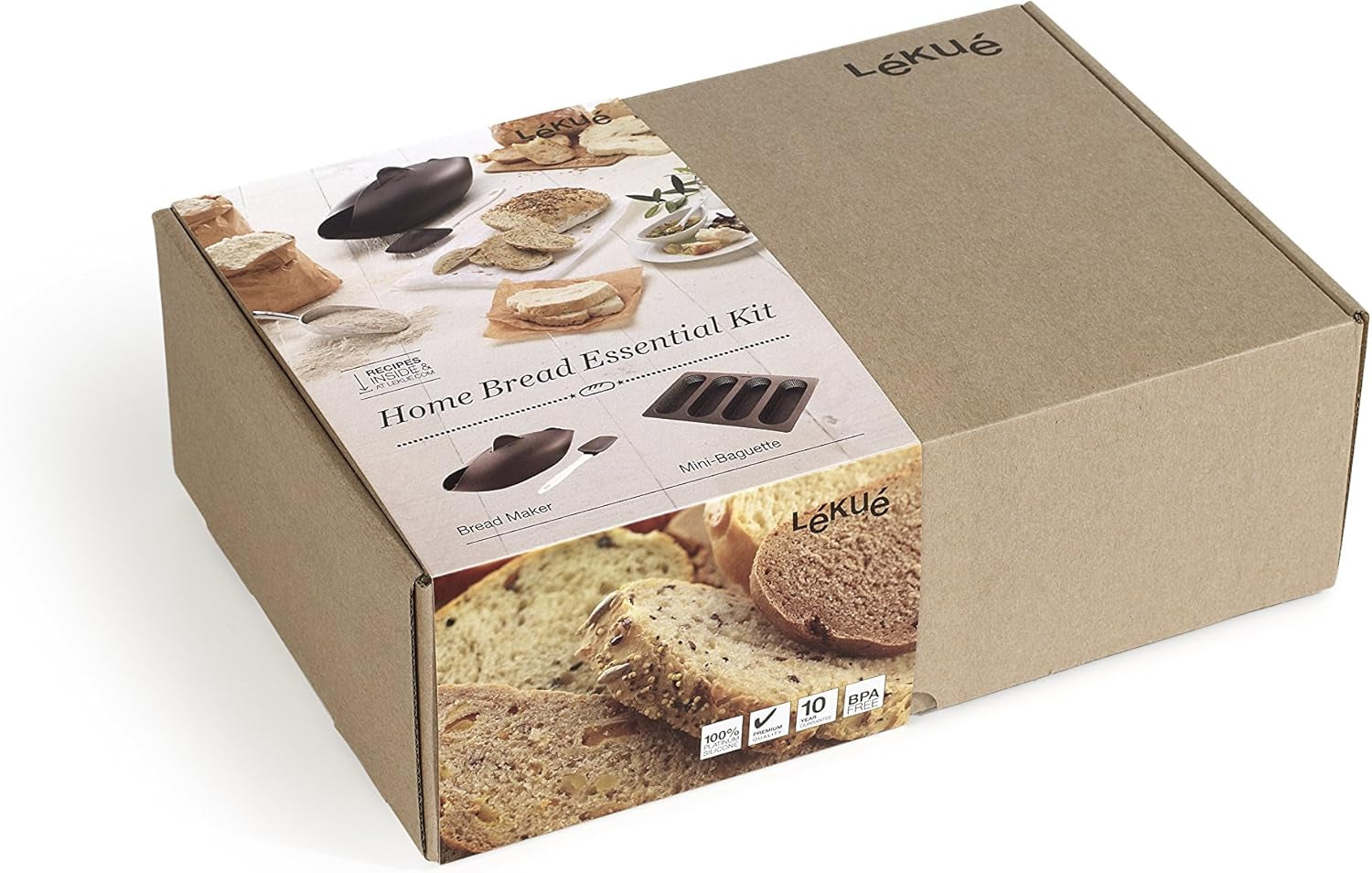 Lékué-Brotbackset, silikone, brun, 30 x 25 x 15 cm (3000085SURM017)