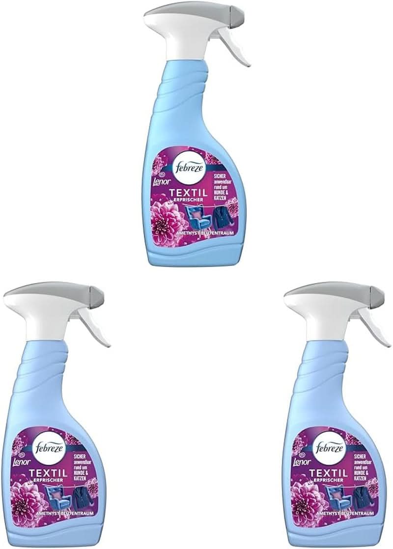 Febreze Tekstilvaskemiddel Lenor Amethyst Floral Dream, blå, 500 ml Vaskemidler Naty Shop Sæt 3 x 500 ml