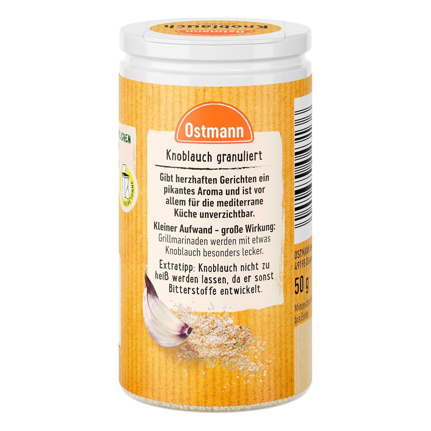 Ostmann Knoblauch granuliert 50 g Knoblauch zum Würzen von herzhaften Gerichten Menge: 1 Stück
