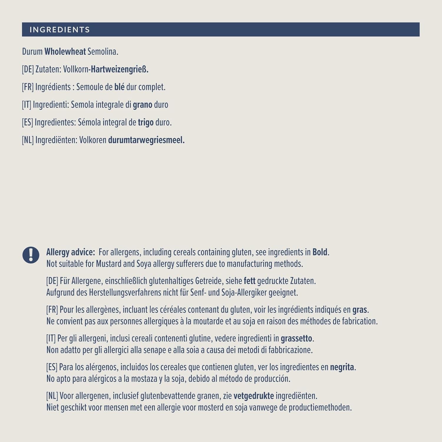 Fuld hvede Penne Rigate fra Amazon, 500g